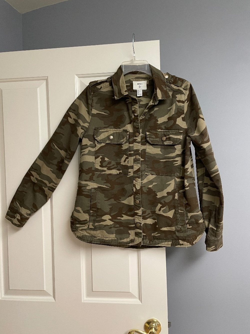 Forever 21 Camo Jacket, Junior, Large, Green